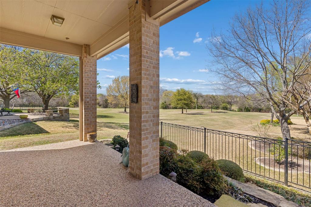 Welcome to your dream home located on the 17th fairway of Heritage Ranch, a premier 50+ community renowned for its resort-style living. This exceptional residence is designed to offer both comfort & elegance, with breathtaking golf course views that enhance the open & inviting floor plan.
Featuring three spacious bedrooms & three full bathrooms, PLUS this home includes a dedicated office & a formal dining room, ensuring ample space for both relaxation & entertaining. The gourmet kitchen, appointed with granite countertops and double ovens, seamlessly connects to the breakfast nook & the expansive living room. Walls of windows in these areas flood the space with natural light and frame sweeping views of the fairway, making it perfect for hosting guests or enjoying peaceful mornings. The primary suite serves as a private retreat, complete with a sitting area and picturesque views of the greens. The second first-floor bedroom is ideal for an in-law suite, featuring an ensuite bath, shower, & a large walk-in closet. Plantation shutters adorn all the main living area windows, and abundant storage closets provide convenience throughout the home. Wood floors flow through the main living areas, creating a warm and welcoming atmosphere, while guest rooms offer comfort and privacy. The spacious three-car tandem garage provides ample room for storing a golf cart & keeping everything organized and out of sight.  Enjoy access to a championship golf course, indoor and outdoor pools, tennis & pickleball courts, a fitness center, scenic walking trails, on-site dining, & more. The community offers endless opportunities to connect, including a full calendar of social activities. Whether you’re looking to stay active, make new friends, or simply relax in style, Heritage Ranch provides the perfect setting. Discover your next chapter in one of North Texas’ premier active adult communities.