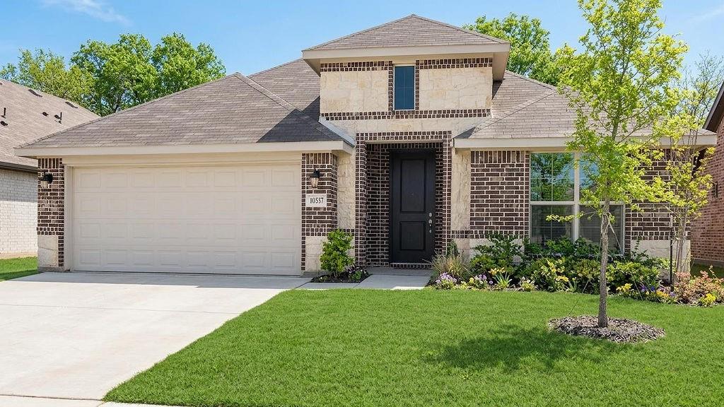 Better than new and built in 2024 with 4.99% assumable FHA Loan. This gorgeous one-story 4-bedroom, 2-bath, 2-car garage Plus an Office. This awesome home offers a thoughtfully designed layout with modern finishes throughout. A private study greets you at the entrance, while a dining room sits conveniently next to the kitchen—perfect for both everyday living and entertaining. The spacious kitchen is designed to impress, featuring a large center island with bar seating, a walk-in pantry, and abundant cabinet storage—ideal whether you’re preparing an intimate dinner for two or hosting a gourmet feast. Just off the breakfast nook, a charming built-in bench seat adds character and a cozy place to relax. Step outside to the covered patio, an ideal space for enjoying outdoor living and backyard views. The primary suite is tucked away at the rear of the home and features a large window with a bench seat overlooking the backyard. The luxurious primary bath includes a garden tub, double vanity, walk-in shower with seating, private water closet, and a spacious walk-in closet. 4.99% assumable FHA see agent for details. Loan payoff is aprox.

Bedrooms two and three are separated by a versatile second study-playroom-flex space, perfect for a game room, kids’ retreat, media area, or additional home office or 4th Bedroom.  Additionally, there is another full bath, a separate utility room, and an attached two-car garage. Conveniently located near many shopping, dining, and entertainment options, this home offers both comfort and accessibility. Hurry—this one won’t last!