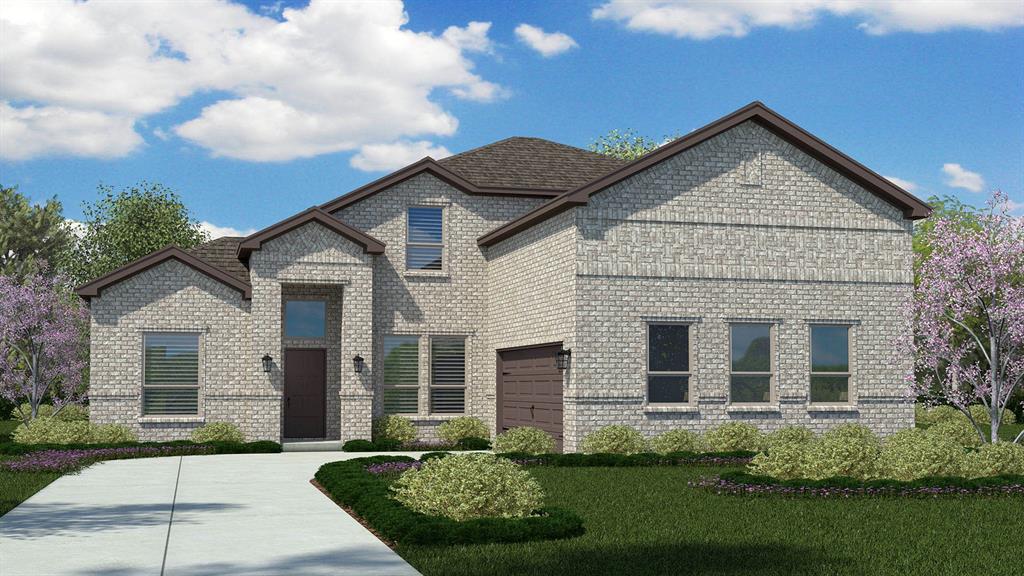 Beautiful new D.R. Horton home in the brand-new Eden Ranch community located in South Arlington and Kennedale ISD! The stunning two-story Valley Spring floorplan Elevation X, with an estimated fall completion, offers 4 bedrooms, 3 bathrooms, a dedicated study, game room, media room, and a 2-car garage, providing a versatile layout designed for both relaxation and entertainment. The first floor showcases a bright open-concept family room, dining area, and chef-inspired kitchen that flow together seamlessly. The kitchen is beautifully appointed with 42-inch upper cabinets with crown molding, quartz countertops, stainless steel appliances, ceramic tile backsplash, walk-in pantry, and a center island. A private study near the foyer offers the perfect space for work or quiet focus. The primary suite is located downstairs and features a well-appointed en-suite bath with dual quartz vanities, a 5-foot shower, a separate soaking tub, and a spacious walk-in closet. Upstairs, you’ll find a spacious game room, media room, and secondary bedrooms with a full bathroom for added convenience. Additional highlights include RevWood flooring in high-traffic areas, a mud room and dedicated laundry room, and a covered patio for outdoor enjoyment. America’s Smart Home Technology package is included, along with a landscape package with full sprinkler system and a fully fenced backyard, providing privacy and easy maintenance. With its large homesites, attractive home designs, and convenient access to shopping, dining, and major highways, Eden Ranch offers a comfortable lifestyle in a desirable part of the Mid-Cities area. Residents also benefit from an easy commute, with the airport approximately 20–25 minutes away, making travel and business trips simple and convenient. Eden Ranch combines suburban tranquility with everyday accessibility, making it an appealing place to call home.
