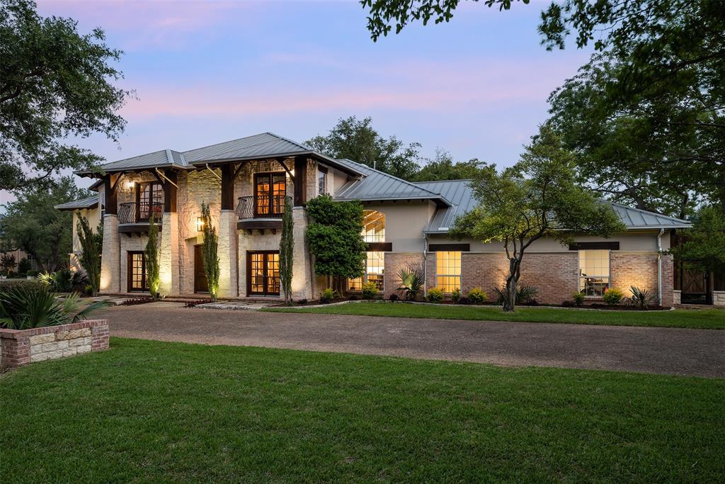 Gorgeous property on over acre corner lot w mature trees in coveted Preston Hollow. Grand entry flanked by study w built-ins & formal dining w abundant nat light. Living rm feat 2story ceiling, staircase, french doors on either side of FP & wet bar. Adjacent to living rm, is family rm w vaulted ceilings, full bth, access to backyard & chefs ktchn w brkfst rm. Ktchn equipped w ample storage, island, SS applncs, walk-in pantry & temp controlled wine rm. 1st flr feat primary suite, guest suite, exercise rm or 5th bed, half bth & utility rm. Primary offers vaulted & beamed ceiling w FP, large walk-in closet & french doors open to covered back patio. Prim bath feat sep vanities, tub, sep shower & access to backyard. 2nd story has balcony overlooking living, 2ensuite beds & game rm. The spectacular private backyard feat covered outdoor living w FP, built-in grill, pool-spa, firepit, putting green, turfed area, batting cage, 2 bball goals & expansive grassy yard. Home complete with 3-car gar.