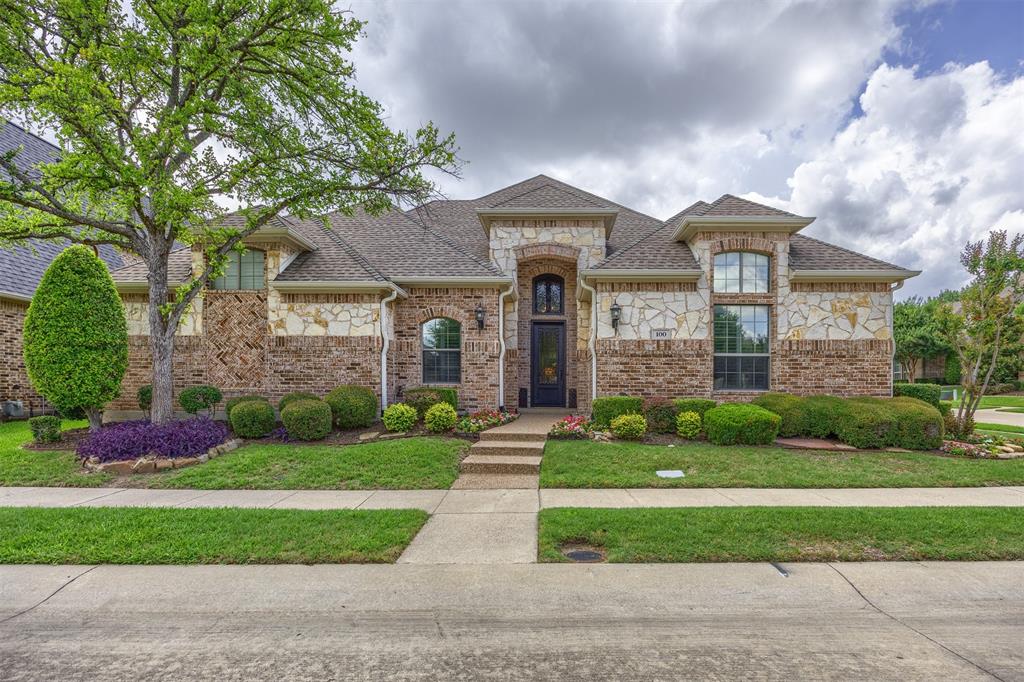 Nestled on a beautifully manicured corner lot in Ballantrae, one of McKinney's premier master-planned communities in Stonebridge Ranch, this sophisticated single-level home offers a rare blend of elegance and effortless lifestyle. Boasting delightful curb appeal, this open-concept layout welcomes you with generous living and dining spaces designed for seamless entertaining and comfortable family living.

The flexible floor plan features 3 to 4 bedrooms depending on your needs, including options for a private home office, media room, or guest suite, all complemented by exceptionally generous closets. The heart of the home is the chef’s entertaining kitchen, flowing beautifully into the main living areas. Practicality meets luxury with a large, private utility room and an extended garage offering abundant storage space.

Step outside into your personal sanctuary. The supremely landscaped backyard is wrapped in gorgeous, mature trees, delivering unparalleled privacy. The highlight is the custom SPOOL—a very large, heated spa with cascading rock water features. Whether hosting gorgeous meals on the patio under the Texas sky or relaxing to the soothing sound of waterfalls, this backyard retreat is absolute perfection. Enjoy world-class community amenities just moments from your front door. Welcome home to 100 Troon Road!