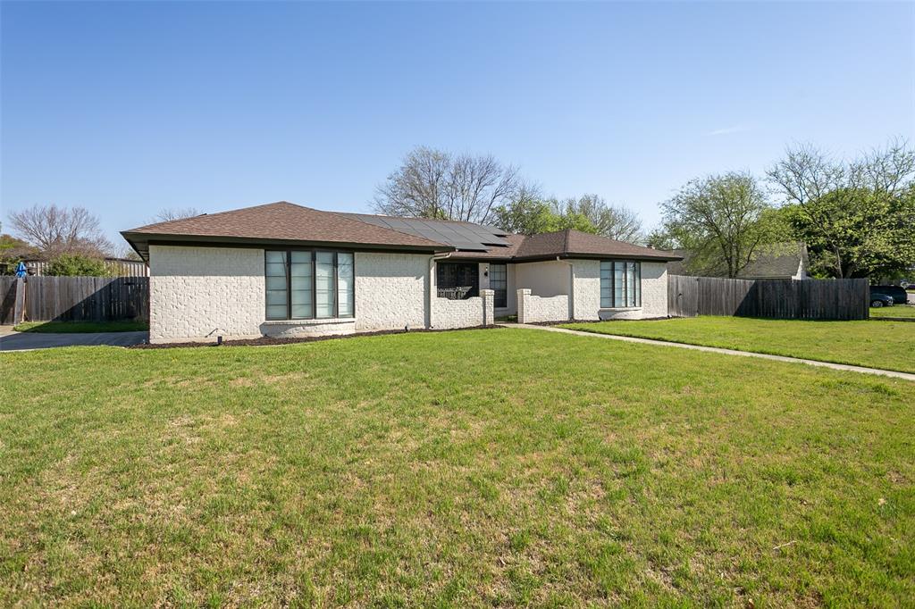Welcome home to this beautifully maintained 3 bedroom 2 bathroom residence in the heart of Benbrook. Nestled on a large tree shaded lot, this property offers the perfect blend of comfort, privacy and outdoor living. Step inside to find an inviting layout featuring a bright living area, updated flooring, and a spacious kitchen ready for everyday meals or weekend entertaining. The highlight awaits in the backyard offering a sparkling in-ground pool surrounded by generous space for pets, gardening, playsets, or future enhancements ideal for summer gatherings and enjoying quiet evenings. Located just minutes from schools, including Basis Charter School, Benbrook Lake, Whitestone Golf Club, Dutch Branch Park and Benbrook Community Center YMCA, this home offers unbeatable access to outdoor recreation, walking trails, picnic areas, boating, sports fields and fitness facilities. Enjoy the tranquility of a suburban community while staying conveniently close to shopping, coffee spots, and dining options. RECENT UPGRADES include new pool liner, new flooring, new electrical panel and 33 panel solar system (2022) and new fence and new roof (2023).
