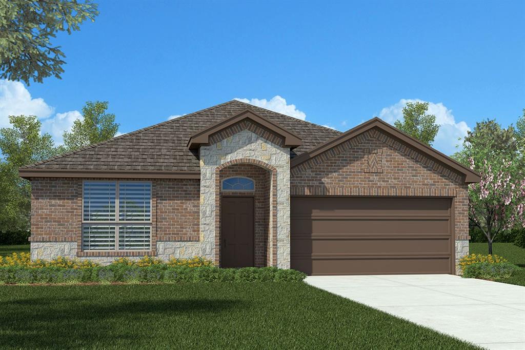 Now selling in D.R Horton's master planned Trails of Elizabeth Creek community in North Fort Worth and Northwest ISD! Spacious open concept single Story 4-2-2 Carlsbad Floorplan-Elevation C, with an estimated Summer completion. Large Chef's Kitchen with Quartz Countertops, Pendant lights, Stainless Steel Appliances with Gas Range, tiled backsplash, and walk-in Pantry. Spacious Living at the rear of the home and luxurious main Bedroom with dual sink quartz topped Vanity, garden tub, separate Shower, and walk-in Closet.  Luxury vinyl plank flooring enhances the main living areas and wet zones for durability and easy maintenance. Built with energy-efficient construction and equipped with America’s Smart Home Technology. Exterior highlights include a landscape package, full sprinkler system ,privacy fencing, and more Community Pool, Cabana, playgrounds, Tot Lot and Lazy River. Close proximity to Golf, DFW Airport, TMS, Tanger Outlet Mall, Restaurants, I-35W and HWY 114.