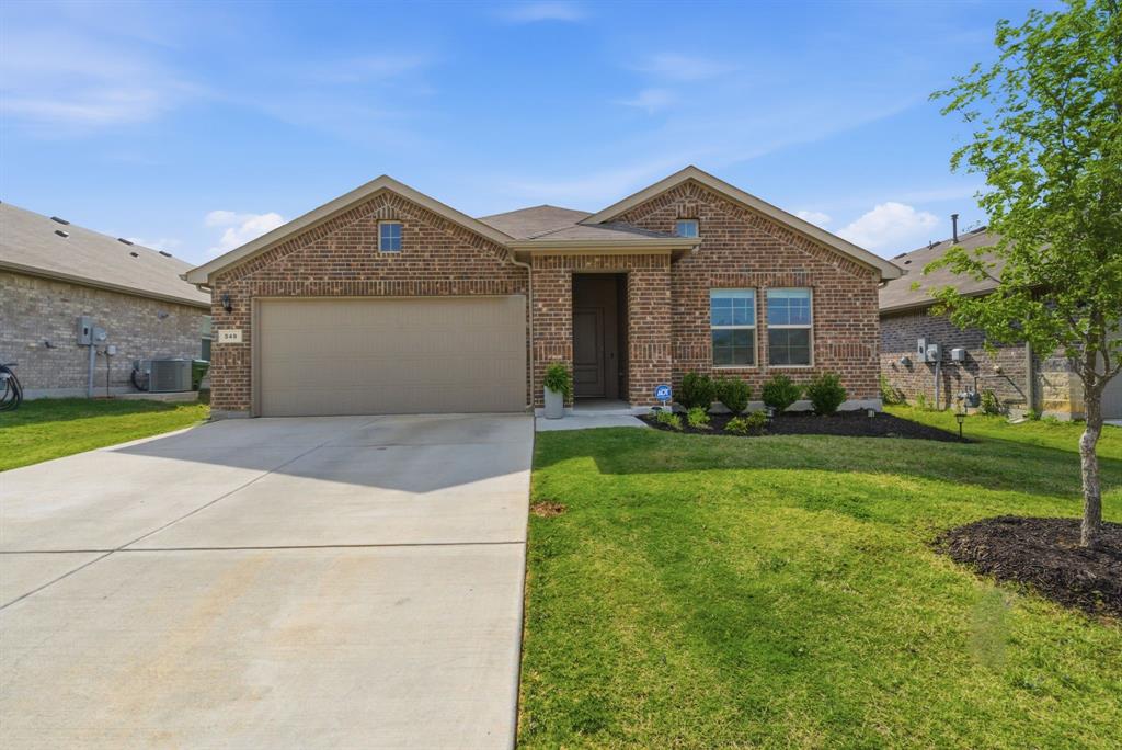 Welcome to this beautifully maintained 2024-built DR Horton home located in the desirable Sculptor's Park community in Springtown, TX. Offering 4 bedrooms, 2 bathrooms, and 1,836 square feet, this home is perfect for first-time buyers seeking modern comfort and low-maintenance living. Step inside to an inviting open-concept layout featuring a spacious kitchen to living area filled with natural light. The kitchen is designed for both function and style with granite countertops, a large island, stainless steel appliances, gas range, and walk-in pantry—ideal for everyday living and entertaining. With a split floorplan, the private primary suite offers a relaxing retreat with dual sinks, a walk-in shower, and an oversized closet. Additional highlights include smart home features, energy-efficient upgrades, a 2-car garage, and a privacy-fenced backyard with sprinkler system and landscaping. Conveniently located near schools, parks, playgrounds, and walking trails, this home combines modern design with everyday convenience in a growing community. Don’t miss your opportunity to own a nearly new home in Springtown!