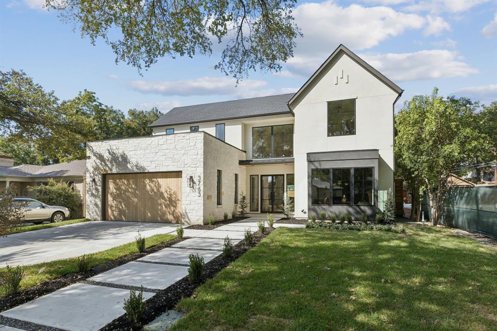 Expertly crafted by BuildTX Solutions and thoughtfully designed by CH Design Studios, this stunning 5-bedroom, 4.5-bath home offers the perfect blend of elevated style and everyday comfort in the heart of Midway Hollow. From the moment you enter, you're greeted by a striking herringbone wood floor entry, flooded with natural light and setting the tone for the elegance throughout. The main level features a dedicated home office, a chef’s kitchen outfitted with premium Monogram appliances, a spacious walk-in pantry with built-in beverage refrigerator, and an open dining room with vaulted ceilings and large windows that bathe the space in light. Tucked away on the main level, the primary suite is a private escape with backyard access and a spa-inspired bath featuring Ostuni Avorio tile floors, dual vanities, a deep soaking tub, and a custom white oak surround. The large walk-in closet leads to direct access to the laundry room. Upstairs, a game room, flex space (ideal for a home gym or second office), and three secondary bedrooms—including a Jack-and-Jill bath—complete the highly functional layout.