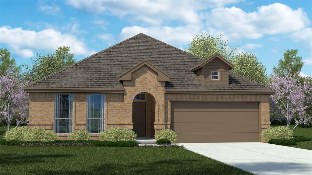 Brand-new D.R. Horton home in the Morningstar community located in highly sought-after Aledo ISD! The Crownpoint floorplan, Elevation G with an estimated Spring completion, offers a well-designed single-story layout featuring 4 bedrooms, 2 bathrooms, and a 2-car garage, with flexible living spaces ideal for today’s lifestyle. The open-concept design connects the spacious family room to the dining area and modern kitchen, creating an inviting space for everyday living and entertaining. The kitchen is equipped with 42” upper cabinets with crown molding, quartz countertops, a ceramic tile backsplash, stainless steel appliances, and an electric range, along with a pantry for added storage. Luxury vinyl plank flooring extends throughout the main living areas, providing both durability and style. The private primary suite includes a well-appointed en-suite bath and walk-in closet, while three secondary bedroom-one of which may be used as a study or flex space offers versatility for family, guests, or a home office. A covered patio enhances outdoor living, and thoughtful design details, modern finishes, and energy-efficient construction complete this impressive home. Morningstar residents enjoy resort-style pools, playgrounds, parks, a dog park, and scenic walking trails.