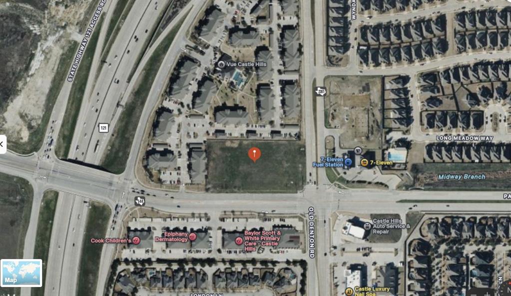 Strategic Commercial Corner Lot – 2.97 Acres in Lewisville, TX - Ready for Development

Discover an exceptional opportunity to own nearly 3 acres of prime commercial land located at the high traffic intersection of Parker Rd and Old Denton Rd in Lewisville. This site is zoned General Business (GB) and offers outstanding visibility and accessibility within a thriving master-planned community —making it ideal for a variety of commercial uses.

Site Features:
- Approx. 129,212 sq ft  
- GB zoning with flexible development options: retail, medical office, fitness center or specialty-use projects
- Special Use Permit needed for car wash or gas station  
- Surrounded by thriving residential communities; 
- Flagship attractions like Nebraska Furniture Mart and Andretti indoor Karting
- Dining and nightlife at venues including Lava Cantina
- Upscale multifamily options at Live Grandscape and Jefferson Grandscape
- Utilities: Connections made available on site  

Whether you're planning a flagship retail build, community service center, Wedding or party venue or investment project, this site checks every box for accessibility, visibility, and long-term value.