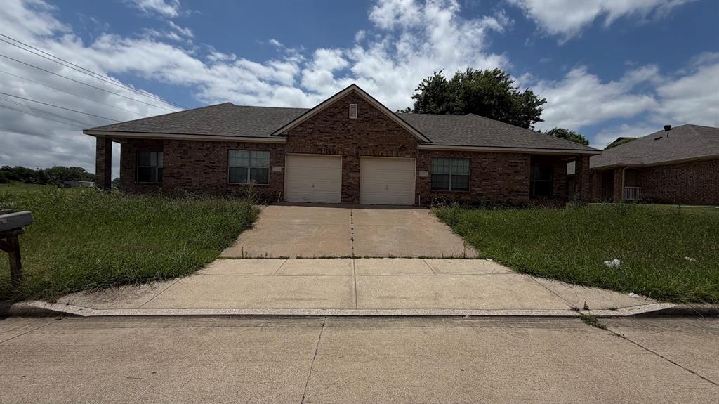 Excellent Investment Opportunity featuring a full brick duplex built in 2006 in a highly desirable Fort Worth location. Sold AS IS. This income-producing property offers a total of 6 bedrooms, 4 full bathrooms and 2 one-car garages.  Each side is a mirror image floor plan featuring 3 bedrooms, 2 full bath an attached 1 car garage, private entrance and separate living spaces. Ideally located just minutes from Lochheed Martin, Naval Air Station Joint Reserve Base Fort Worth, major employers, shopping, dining, and convenient highway access.  This location provides strong rental demand and long term investment potential.  Low maintenance, brick construction, functional floor plans, and an excellent location make this a standout addition to any real estate portfolio.