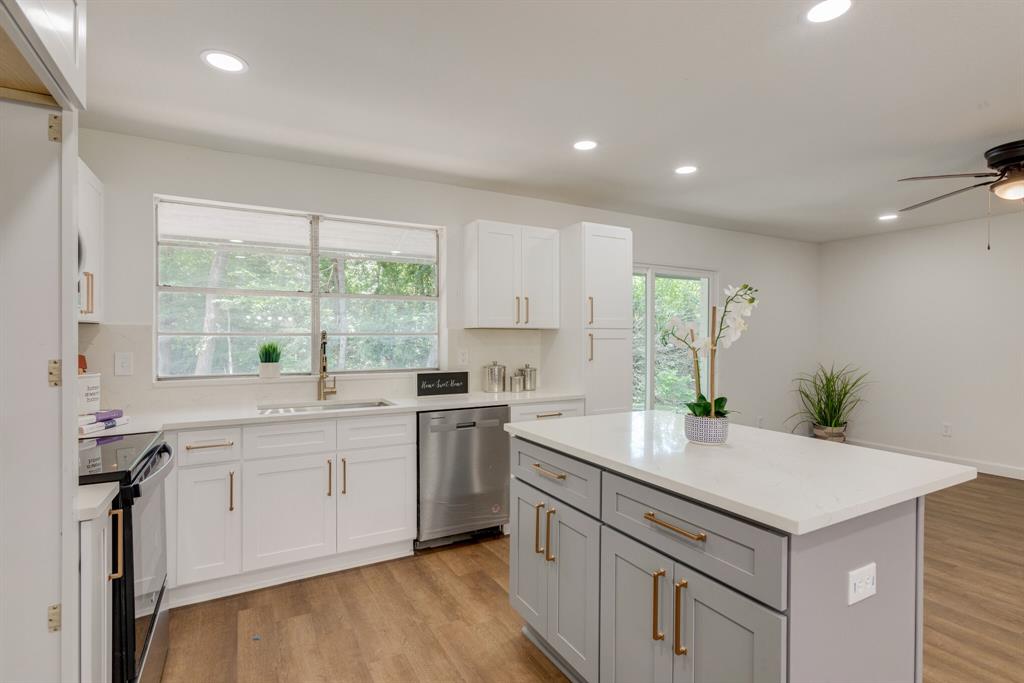 Wonderfully remodeled home! The addition of Koville soft-closing cabinets with a space-saving spice rack is a great feature, providing convenience and organization in the kitchen. Luxury vinyl floors offer durability and a luxurious aesthetic, while the decorative features add a touch of style and elegance to the overall design in this 3 bedroom 2 bath home.

Overall, this remodeled home with its updated features and move-in ready condition is a great opportunity for comfort and stylish living in Lancaster ISD.