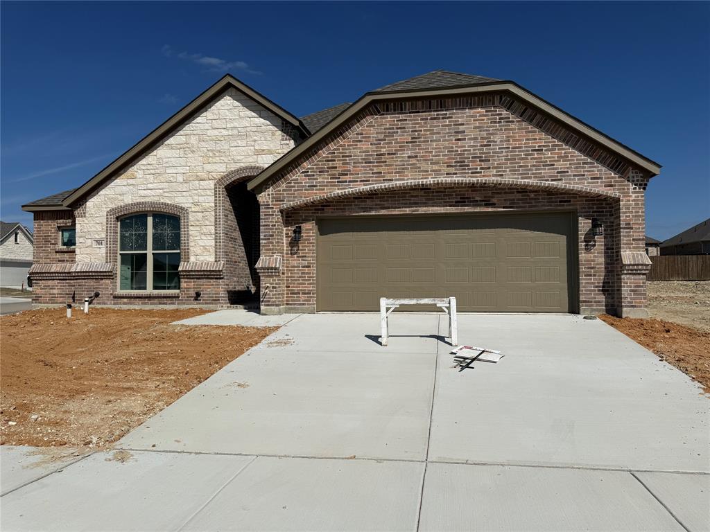 Brand-new construction situated on a desirable corner lot in a new community with no HOA! This beautifully designed 2,208 sq ft home features 3 bedrooms, 2.5 bathrooms, and modern finishes throughout. The open-concept layout offers spacious living and dining areas perfect for entertaining. The kitchen is equipped with granite countertops, stainless steel appliances, and ample cabinet space. Enjoy indoor-outdoor living with a covered patio and sliding glass door leading to the backyard. Additional upgrades include luxury vinyl plank (LVP) flooring, crown molding, and energy-efficient spray foam insulation for enhanced comfort and efficiency. This home also comes with a builder warranty for added peace of mind. A perfect combination of quality construction, style, and functionality in a growing community.