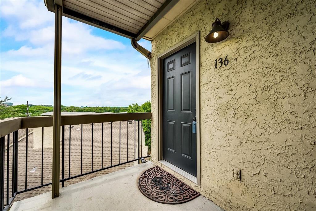 Cute, charming and centrally located in prime Dallas neighborhood right off Park lane and just minutes from 75. Beautiful pool view from front porch! Versatile floor plan with wood looking Tile flooring with carpet Bedrooms. Large living area with wood burning fire place and eat in dining area adjacent to kitchen which features granite counter tops, tons of cabinets and plenty of counter space. Split bedrooms on either side of the unit for added privacy. Large closets and each bedroom has a private bath with vanity, and tub shower combination. Stackable washer and dryer unit will be available for you as well! One car garage has added bonus storage room. Available now for immediate move in. Sale as is.