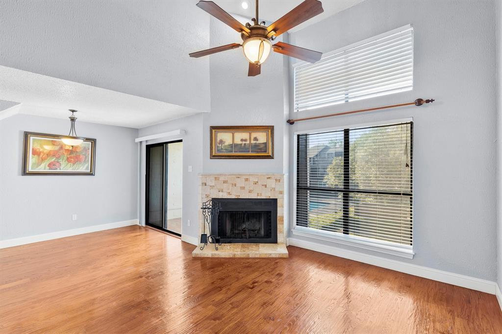 Updated condo in a prime North Dallas location offering convenience, style, and value. This move-in ready residence features real hardwood floors, granite countertops, designer light fixtures, and fresh interior paint. The open living area flows to a private balcony that has extra storage closet. The spacious upstairs primary suite is located adjacent to the office or flex space, offering privacy and functionality. Additional highlights include assigned covered parking and low-maintenance living. The water heater was replaced in the last years for peace of mind. Community amenities include a swimming pool, fitness center, and maintained grounds. HOA dues cover water, trash, and roof maintenance. Unbeatable access to major expressways, Dallas North Tollway, and LBJ Freeway, with close proximity to the Galleria Mall, dining, and shopping. Ideal for owner-occupants or investors seeking a centrally located condo in Dallas.