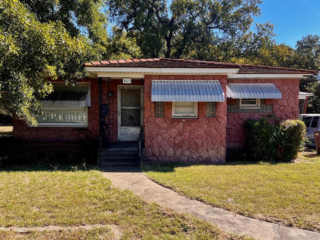 An adorable flip project house. Property is currently zoned Residential. Discussions have been had with Fort Worth Planning & Zoning for commercial rezoning uses. Non-allowable uses are any automotive use. Carpeting pulled up from subfloor. Owner had intended to lay wood or tile flooring. Beginning stages of remodel, as you will see. Water turned off at the street, but has water to the property. As residential, this would be an adorable flip. The house still has all the original finishes including bathroom and kitchen tile, cabinetry and glass blocks from 1952. Ceilings and flooring need repair. Ridglea area. Room sizes to be verified by Buyer & Buyer's agent.