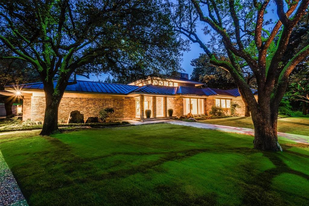 This unique one story Contemporary home is located in the highly sought after Forest Place nestled amongst large oaks on a serene Culdesac! The .482 acre property sits on a Beautifully Zen Landscaped Oasis encompassing the whole property! Updated in 2021 with new hardwood floors, countertops, and a fully remolded Master bathroom has this home looking amazing. The Grand Entrance opens up to the Formal Dining and Living Rooms with 17' ceilings. The Private Master Suite is a tranquil escape with a sitting room and amazing views of the beautiful landscaping. There are 3 living areas, a second MBR and 2 more brs. The gourmet kitchen is light and bright with a breakfast room and island, ss appliances and looks out to a breathtakingly beautiful backyard, pool, patios and outdoor fireplace!