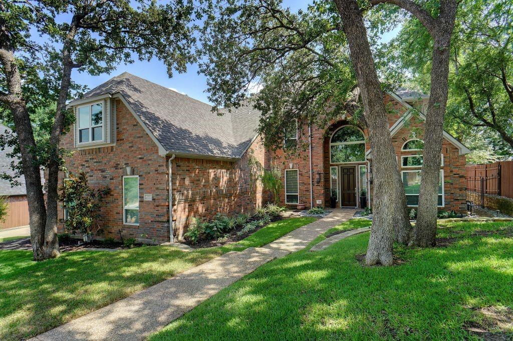 4 bedrooms, 3 baths, 3 living, 2 dining, office, bonus or Gameroom, 3 car garage (all cabinets and workbenches stay). Covered cedar outdoor living area added 2019 with gas fireplace, 65” TV cabinet, bar top table (seats 9), and remote-controlled solar shades. Saltwater diving pool and spa with removable pool safety fence. Pool resurfaced in 2021 with Stonescapes mini pebble. New pool pump and motherboard in 2023. New pool heater in 2017. New class IV hail resistant roof in 2020. Radiant barrier and 18' insulation in 2021. Low-E energy efficient windows in 2022. EV charging outlet in garage. Centrally located in DFW metroplex. Grapevine-Colleyville ISD. .2 mi walk to Parr Park. 7 miles to Grapevine Lake.