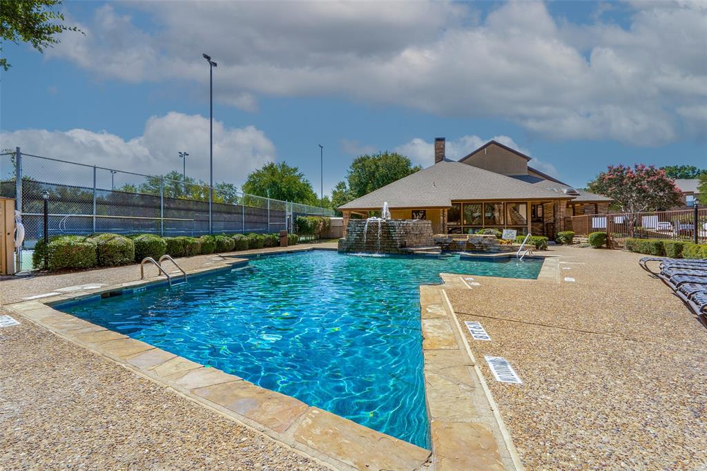 Awesome location in the Cloisters Condominiums of North Arlington. Updated second floor unit ensures no noisy neighbors above you. Kitchen has stainless steel appliances, quartz countertops, electric range, microwave and refrigerator. Extensive wood like flooring and NO CARPET! The updated kitchen is open to living with brick fireplace. Bedroom has two windows and walk-in closet. Bath offers dual sinks and updated tile tub-shower combo. The amenities in the Cloisters include tennis-pickleball courts, recreation center with table games, racquetball courts. Clubhouse, multiple pools, fitness room, sauna. Location is within walking distance to ATT Stadium, Choctaw stadium, Globe Life Park, Texas Live, with dining and shopping. No FHA or VA financing.