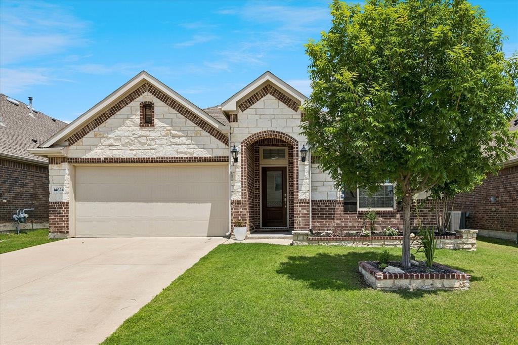 Immaculate, move-in-ready 1-story home featuring 4 bedrooms and 2.5 baths with a beautiful brick and stone exterior. Enjoy a formal dining area, open-concept layout, and a covered porch and patio—perfect for relaxing or entertaining.
The interior offers ceramic tile and wood flooring in main areas, with carpeted bedrooms for comfort. The kitchen includes granite countertops, a center island, and GE stainless steel appliances with a gas range. Grayscale paint tones provide a modern look throughout.
Energy-efficient features include a radiant barrier, high-efficiency HVAC, and low-E windows. Wi-Fi Certified Smart Home powered by Amazon Alexa.
Located in Northwest ISD with access to community amenities including pools, splash park, playground, tennis courts, jogging trails, and a hockey rink.