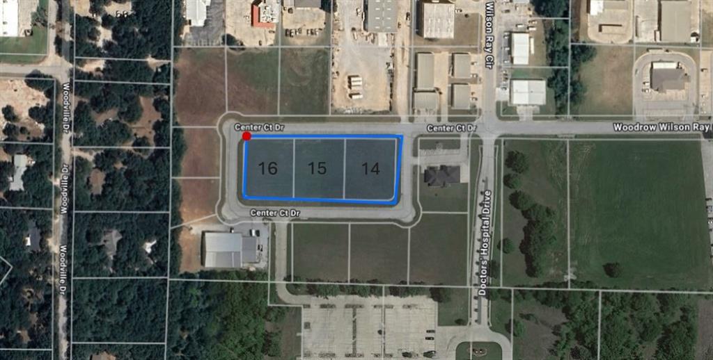 PRIME COMMERCIAL PROPERTY in Bridgeport off Highway 380. Highly visible location within City Limits of Bridgeport with sewer and water in place. Directly behind Pizza Hut and Sonic. Survey will be provided. LOTS 14, 15 16 :  $10 sq ft -  Center Court lots with street on all 4 sides.  
Lots 17R, 18R, 19R1, 22 and 23 - $8 sq ft - 2 lots on West side of Center Court Dr and 3 lots on South side of Center Court Dr.