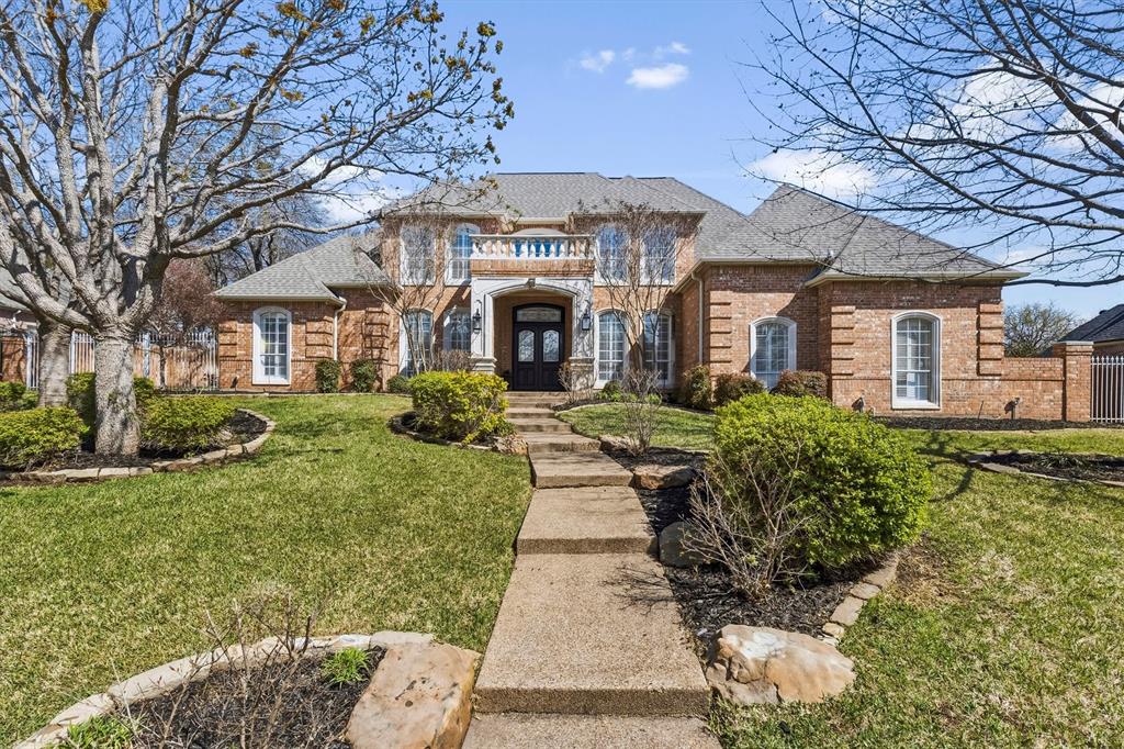 Fresh New Price — Exceptional Luxury Opportunity in Southlake! Now offered at an incredible value in highly acclaimed Carroll Independent School District, this timeless estate presents a rare opportunity to own luxury living on nearly half an acre in one of North Texas’ most prestigious communities. Combining elegance, privacy, and an unbeatable lifestyle, this home is truly one of the best values in the area. Step into your own private outdoor retreat where mature trees, lush landscaping, covered patios, multi-level entertainment spaces, expansive green space, and a heated pool and spa create a serene, resort-style setting. Inside, expansive windows fill the home with natural light, highlighting the effortless flow and sophisticated design. Enjoy dual living areas with fireplaces and custom built-ins, a private executive office with French doors and millwork, and an elegant formal dining room. The gourmet kitchen is both stylish and functional with stainless steel appliances, double ovens, island, breakfast bar, walk-in pantry, Italian marble backsplash, and updated finishes throughout. The first-floor primary suite offers a spa-inspired bath and oversized walk-in closet, while an additional downstairs bedroom and full bath provide flexibility for guests. Upstairs features two ensuite bedrooms and an impressive game room with coffered ceilings. Luxury details include hand-scraped hardwoods, travertine, plantation shutters, custom millwork, extensive storage, updated lighting and fixtures, new upstairs carpet (2022), and updated pool equipment and heater (2022). An electronic driveway gate, three-car garage, and additional parking complete the experience. Conveniently located near walking trails, upscale shopping, dining, and DFW Airport. This is more than a home — it’s a rare luxury opportunity at an exceptional new price.