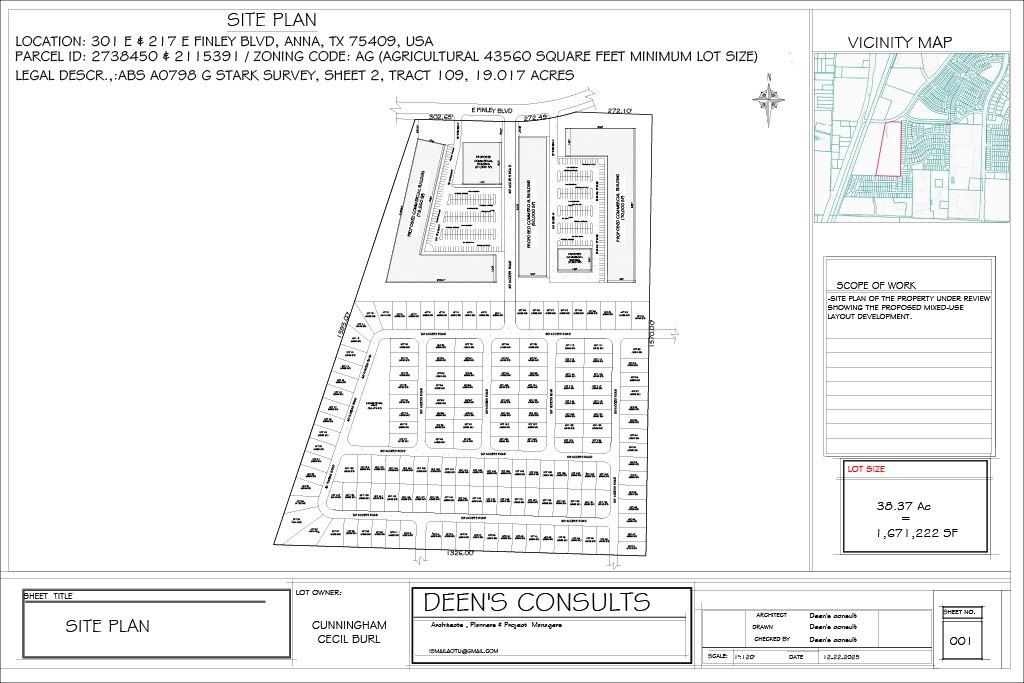Outstanding opportunity on 19.34 acres in Anna. With the population in Anna at currently at 34,000 and the growth rate of nearly 11% annually, this is a great time to invest in one of the fastest growing areas in the state. Currently zoned SF-E, but with the potential of rezoning could take advantage of the possibility of multi-family, commercial, retail or mixed use enhance the attraction to this property.
There is also the potential for an additional 20 acres adjacent to this property for a total of 40 acres.