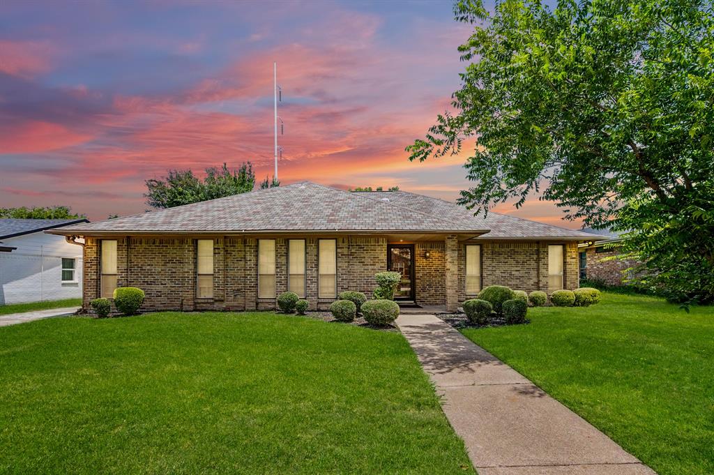 Welcome home to this classic single-story 3 bedroom, 2.5 bathroom property nestled in the well-established neighborhood of Northwood Heights! This home features multiple living and dining areas, vaulted family room with floor-to-ceiling brick fireplace, oversized primary suite, and an updated kitchen with granite countertops, stainless appliances, gas cooktop, and double ovens. Spacious backyard with mature landscaping is perfect for relaxing and entertaining on Summer nights. With its great location and quick access to I-635 and Hwy 75, shopping, and restaurants, you are sure to love this charming home!