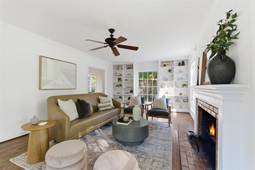 Charming and full of character, this picture-perfect two-story home is nestled beneath a canopy of stunning mature trees, offering both beauty and shade in a true storybook setting. From the moment you arrive, this home is sure to impress. Inside, you’ll find an expansive living room featuring a cozy fireplace, beautiful hardwood floors, and custom built-ins ready for your personal touch and design, along with a dedicated office (or second living space) provides the perfect setup for working from home, studying, or creating a quiet retreat. The kitchen shines with granite countertops, abundant cabinetry, two pantries, a center island, and a wall of windows that overlook the beautifully landscaped backyard from the eat-in dining area filling the space with natural light and serene views while also offering an additional formal dining space. Upstairs, all bedrooms are thoughtfully arranged in a split floorplan for added privacy. The generous primary suite offers ample space, including room for a comfortable and cozy sitting area. Recent updates include fresh interior paint throughout (including kitchen cabinets), updated window shutters, exterior paint, and professionally resurfaced bathtubs, enhancing the home’s crisp, move-in-ready appeal and more! Step outside to enjoy the tranquil backyard oasis, complete with access to a charming guest back house featuring its own full bath, fireplace, and small full kitchen. Ideal as a guest suite, private office, game room, playroom, or creative studio, the possibilities are endless. This home beautifully blends warmth, functionality, and timeless charm beneath a canopy of mature trees. A true joy to show and ready to welcome its next owner.