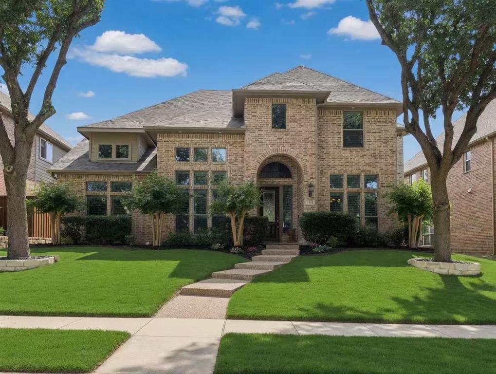 Gorgeous two-story home in the prestigious Twin Creeks community of West Allen.GREAT LOCATION WITH WALKING DISTANCE TO EVANS ELEMENTARY  This beautifully maintained home features an elegant brick elevation, soaring ceilings, rich hardwood flooring, plantation shutters, extensive decorative molding, and abundant natural light throughout. The spacious open kitchen offers granite countertops, a large island, custom backsplash, stainless steel appliances, upgraded high-BTU gas cooktop, and a powerful range hood—perfect for everyday living and entertaining.

The home also includes fresh paint in many areas, new carpet in bedrooms, office, and upstairs common areas, plus a luxury home theater with equipment included. Additional upgrades include a whole-house RainSoft water softening system, under-sink drinking water purification system, Ecobee smart AC controllers upstairs and downstairs, Level II Tesla charger, and stone-paved backyard patio and pathway.

Enjoy easy access to Sam Rayburn Tollway, Dallas North Tollway, and US-75. Located in a coveted HOA community offering something for everyone, including parks, trails, pickleball, tennis centers, and two community pools. An immaculate home with timeless details, thoughtful upgrades, and exceptional lifestyle amenities!