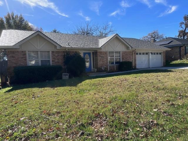 MULTIPLE OFFERS. HIGHEST & BEST DUE THURSDAY, 12.14.23 @ NOON. SELLER WILL MAKE DECISION IN EVENING OF 12.14.23. Brick home with 4 bedroom 2 full baths and 2 car garage conveniently located off 820 and on a street lined with other brick homes. This one owner home is ready for someone to make it their own! Tiled entry leads into large living room with wood burning fireplace. Formal dining overlooks front yard could also be used as a study. Nice split bedroom floorplan. Nice size primary bedroom. Double sinks in primary bath & double closets.  12 x 10 enclosed sunroom is not heated & cooled & overlooks large tree shaded backyard. Bring your ideas and come see the possibilities this home has to offer!