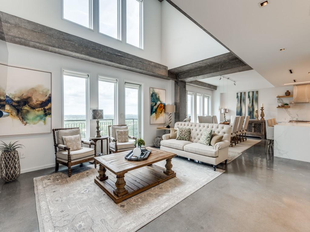 Rare 3 bedroom penthouse opportunity in the heart of Knox District. Just steps away from the Katy Trail & surrounded by popular restaurants & boutiques, this impeccably designed unit offers an unrivaled level of walkability. Enjoy unobstructed views of Highland Park & a balcony that spans the entire unit. Kitchen includes European Team7 cabinetry with Neolith calacatta countertops, island & backsplash, Thermador 6-burner gas cooktop, 2 wine fridges & built-in paneled refrigerator & freezer. Polished concrete floors & art lighting throughout. An 18x6 ft. walk-in pantry & 22x7 ft. primary closet by California Closets are just two of the many storage areas. Enjoy a host of amenities including a newly renovated pool, gas fire pit, & outdoor kitchen, perfect for entertaining guests against the backdrop of the Katy Trail. With a 24-hr concierge, dog run, bike storage, & full gym, every convenience is at your fingertips. Penthouse 2 is luxury lock-and-leave at its finest!
