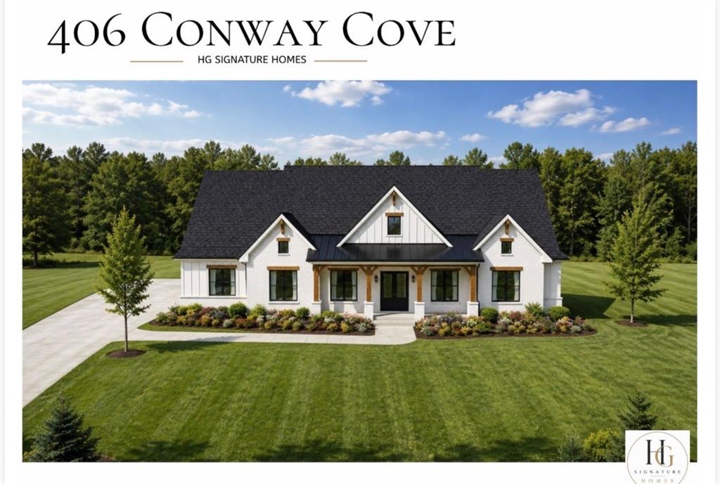 Welcome to 406 Conway Cove — TO BE COMPLETED MID JULY an exceptional new construction home that blends thoughtful design with modern comfort in the heart of Cresson. Built by HG Signature Homes with superior craftsmanship, crafted with attention to detail and elevated finishes throughout, this home is ideal for those seeking quality, functionality, and style in a serene neighborhood setting.

Step inside to discover an open and inviting floor plan with abundant natural light, high ceilings, and designer touches that enhance everyday living. The gourmet kitchen features sleek cabinetry, premium countertops, and a layout perfect for both casual meals and entertaining. A hidden walk-through pantry and dedicated prep kitchen provide abundant storage, additional workspace, and the perfect place to keep meal preparation and small appliances tucked neatly out of sight while maintaining the beauty of the main living area.

Spacious living areas flow seamlessly, creating a sense of connectivity and ease.

The primary suite offers a peaceful retreat with generous closet space and a spa-inspired bath. Additional bedrooms, well-appointed baths, and flexible living spaces provide room for guests, home office needs, or hobbies.

Outdoor living is effortless with a thoughtfully designed exterior space, ideal for relaxing or hosting gatherings. Located just minutes from shopping, dining, and major thoroughfares, this home offers the perfect balance of tranquility and convenience.