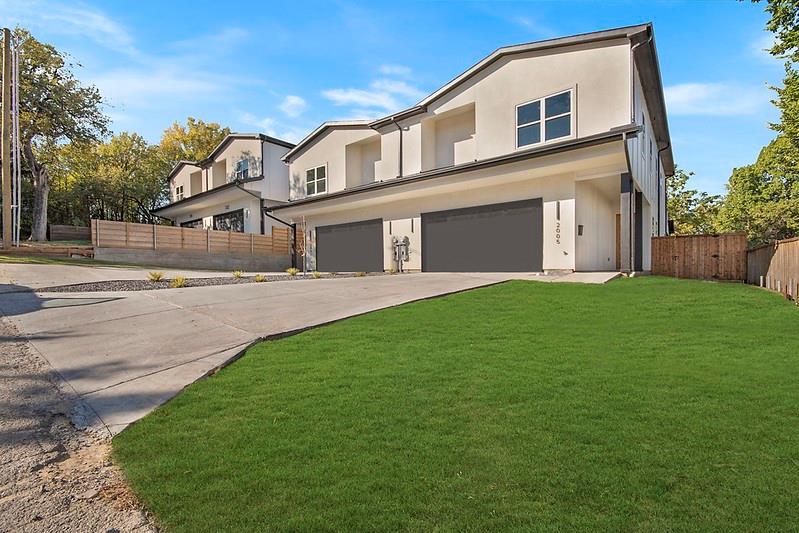 Welcome to this stunning new construction home located at the end of a quiet, private no-through street in the rapidly growing Trinity Groves neighborhood. This modern residence features 4 bedrooms, 5 bathrooms, and a functional open-concept layout designed for comfort and style.
The first floor offers a bright living area with a tiled fireplace, tall ceilings, and large windows. A flex bedroom downstairs serves perfectly as a guest suite or private office. The kitchen and dining spaces are ideal for both everyday living and entertaining. Along with a half bedroom downstairs for added convenience. 
Upstairs, you'll find three spacious bedrooms, each with its own en-suite bathroom. The primary suite boasts a large private terrace overlooking the backyard, a spa-like bathroom, and a walk-in closet. The upstairs laundry room includes built-in shelving and a folding table for convenience. A versatile upstairs landing creates an additional lounge, reading nook, or game area and includes a storage closet.
The backyard is oversized and pool-ready, with ample room for a 20x17 pool, outdoor kitchen, or lounge area — the perfect canvas to create your dream outdoor oasis.
Located just minutes from downtown Dallas, restaurants, and new development, this home offers modern design, convenience, and privacy in one of the city’s fastest-growing neighborhoods.

*Duplex can be sold together or individually as priced