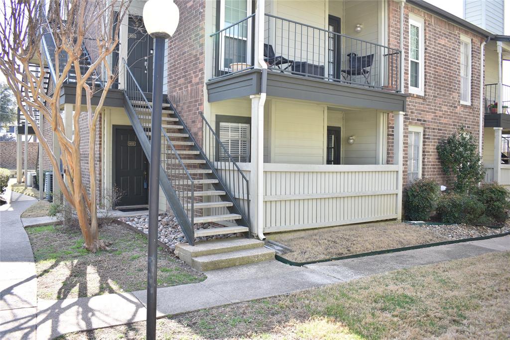 Charming single floor 1-bedroom, 1-bathroom condo offers a perfect blend of comfort and convenience. Step inside to find a spacious living area filled with natural light, WBFP, and ceramic tile flooring. The modern kitchen with plenty of counter space and pass through bar. Bedroom is generously sized, to accommodate large furniture.  Private balcony. Location is truly unbeatable with easy access to local dining, shopping, and entertainment. Quick drive to DNT, Bush, and 635 giving you quick commute to anywhere in the metroplex. Enjoy summer days by the community pool & tennis and pickleball court.