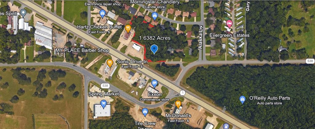 1.6382 ACRES just north of the intersection of LA Hwy 1 and Old Mooringsport Rd, and less than 1 mile from I-49.  Property is cleared and ready for development.  Zoned C-1 Commercial.
