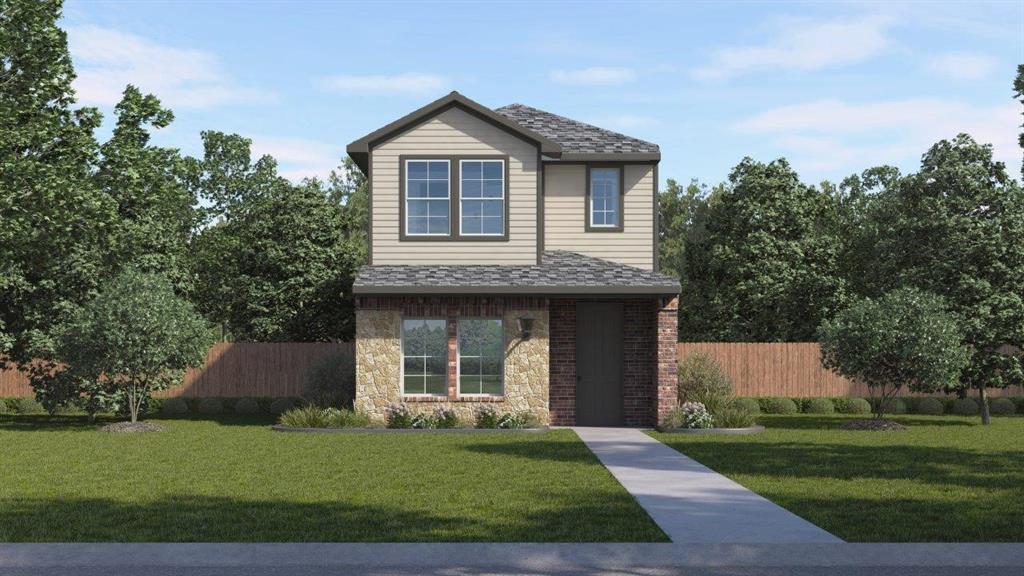 The Anaheim plan by D.R. Horton in the California Meadows community in Arlington, Texas, offers a modern and spacious two-story home with approximately 1,496 sq. ft. of living space. This home includes 3 bedrooms, 2.5 bathrooms, and a 2-car garage, designed for comfortable family living. The open-concept design seamlessly connects the living, dining, and kitchen areas, making it ideal for both daily living and entertaining guests. Key features of the home include a stylish kitchen with painted cabinets, quartz countertops, a large island, stainless steel appliances with gas cooking range. A powder bath off the kitchen for guest convenience. The bedroom 1 suite upstairs includes a walk-in closet and a luxurious bathroom with walk-in shower and quartz countertops. Vinyl flooring throughout the foyer, dining, kitchen, and family room, bathrooms, and utility room. A side covered patio and low-maintenance lawn care to save time and reduce costs. You’ll also enjoy smart home features, from your couch or from 500 miles away. You’ll never be too far from home with America’s smart home. The Anaheim plan is perfect for families who want modern amenities, and a comfortable, low-maintenance lifestyle.