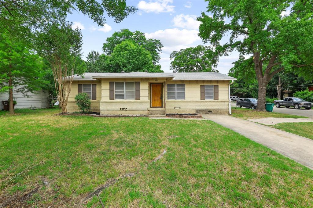 Charming 3 bedroom, 1 bath home in established Denton neighborhood, priced to sell. Conveniently located near I35 with quick access to shopping, dining, schools, and commuting routes. This home offers approximately 1,308 square feet with a functional single story layout and spacious living area. Kitchen includes electric range, microwave, dishwasher, and garbage disposal. Separate utility room for added convenience. Features include ceiling fans, central heat and air, gas water heater, covered front porch, carport parking, and fenced backyard with mature trees. Large lot with room to enjoy outdoor living, gardening, or pets. Storage building in backyard provides additional space for tools and equipment. Located in Denton ISD. Great opportunity for first time buyers, investors, or anyone looking for an affordable home with potential. Home is being offered as is and is ready for your personal touches. Easy access to downtown Denton, UNT, TWU, and major highways makes this location highly desirable. Affordable homes in this area are hard to find, schedule your showing today before this one is gone.