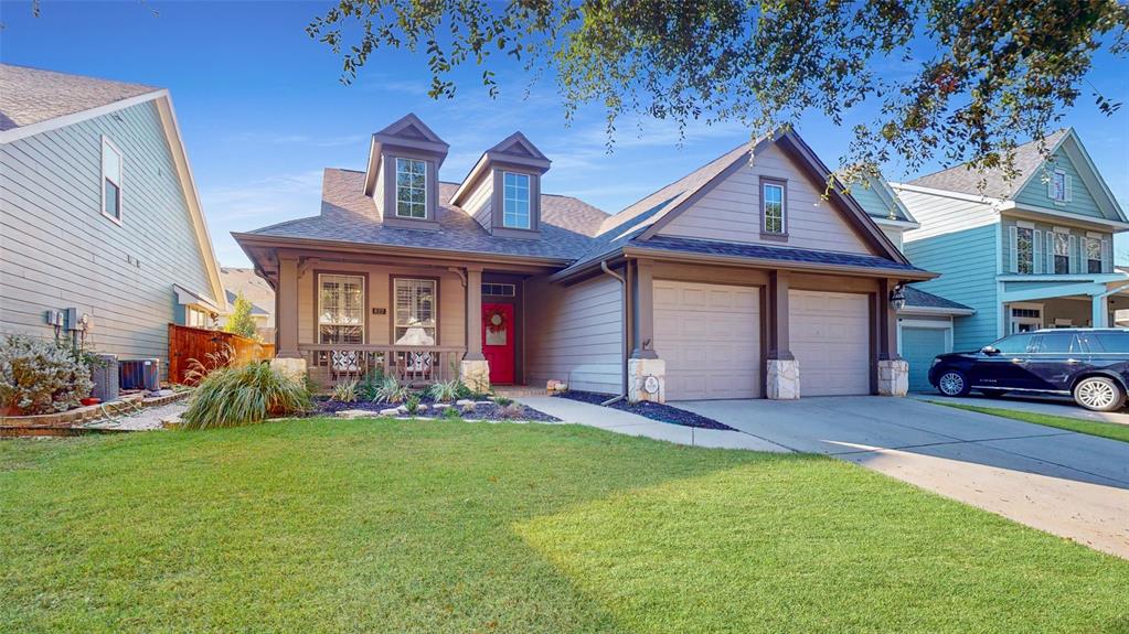 Stunning single-story in Camden of Lantana with a beautiful stone and siding elevation and relaxing front porch area! Inside you will find 3 bedrooms, 2 full baths, formal dining area, and 2-car garage! Upgrades and amenities include rich hardwood flooring throughout main living areas, designer paint tones, extensive crown molding, cozy family room fireplace, plantation shutters, wainscoting, and MORE! Gourmet kitchen boasts granite countertops, an abundance of bright white cabinetry, stainless appliances, electric cooktop, and spacious eat-in area. Primary suite secluded at the rear of the home offers a luxurious bath with dual sinks, garden tub with separate shower, and generously-sized walk-in closet. Two secondary bedrooms and a full bath are located down the hall for added master privacy. Private backyard with new side fencing features an expansive covered patio area great for entertaining!