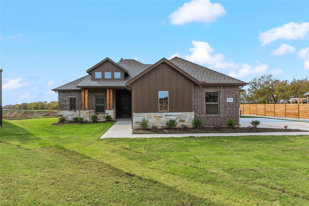 Awesome New Home built by long-time builder Robbie Hale Homes is situated on a .46 acre cul-de-sac lot in the quiet country setting of High Meadow Estates in Josephine. The home features 3 bedrooms, 2 baths, a Great Covered Porch, a Huge Covered Patio, mud room with seat and cubbies and a three car side entry garage. Enter the home through the foyer with the Formal Dining Room located on your right. The Spacious Family Room is open to the Kitchen and the Breakfast Nook. The Kitchen includes Beautiful Wood Look tile flooring, Stained Custom Oak Cabinets, a Large Kitchen Island, Quartz Countertops and Stainless Steel appliances. The Family Room features a Stone Fireplace up to the ceiling and access to the Huge Covered Patio. The Master Bedroom is Nicely sized. The Master Bathroom features dual sinks for the vanity, a jetted tub, a separate shower and an enormous walk-in closet. The interior of the home features Crown Molding in all the formal areas, 5 inch base boards, Wood Looking tile throughout the home with carpet in the bedrooms and bedroom closets, ceiling fans for all bedrooms and family room, decorative interior doors, and tall ceilings. The exterior features sod, landscaping and the sprinkler system will be full for the front and side yards with a perimeter across the back of the home. Energy efficiencies include Radiant Barrier roof decking, low E dual paned windows, insulated exterior doors, R-38 attic insulation, R-15 wall insulation, and a high efficiency HVAC system. Builder to Pay for the Title Policy, the Survey and up to $30k towards closing costs. High Speed Fiber is available in High Meadow Estates.