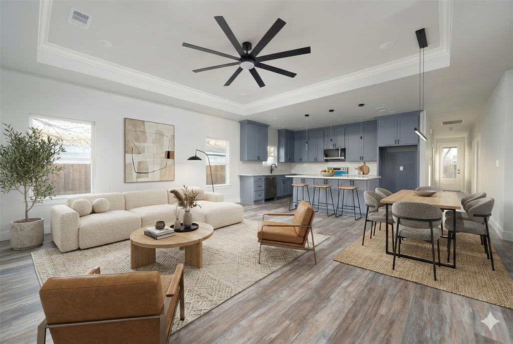 Welcome to 411 W Elm St, a stunning brand-new construction home just steps from Downtown Whitewright. Designed for modern living and built with exceptional craftsmanship, this 3-bedroom, 2-bath residence offers the lifestyle buyers are searching for in one of North Texas’ most charming small towns. Enjoy a bright and open layout with wood-look ceramic tile flooring throughout, tray ceilings, recessed lighting, and energy-efficient features that make daily living comfortable and stylish. The gourmet kitchen is a true centerpiece with quartz countertops, soft-close cabinets, stainless steel appliances, a spacious island, and a walk-in pantry with plenty of storage. The primary suite feels like a private retreat with a designer bathroom, luxury tile, and an oversized walk-in closet that will exceed expectations. Secondary bedrooms are equally spacious with great natural light. Step outside to a covered front porch, covered back patio, and a fully fenced backyard on a generous 0.246-acre lot—ideal for outdoor living, gardening, pets, or future entertainment additions. Located close to Downtown Whitewright shops, restaurants, the Public Library, and beloved local parks including Whitewright Nature Park and Children’s Memorial Park. Families will also appreciate being near Whitewright Elementary and the highly regarded Whitewright ISD. With its modern design, large backyard, and unbeatable location, this new home is truly a rare opportunity in a growing market. Homes like this do not sit long—schedule your private showing today before it’s gone.