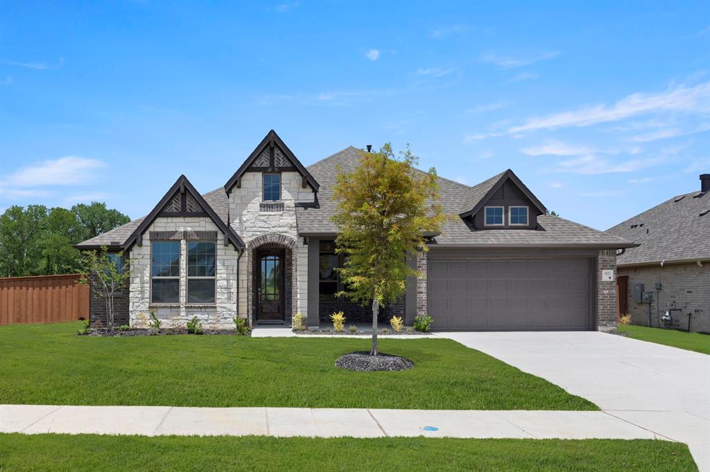 MLS# 21144307 - Built by Pacesetter Homes - Ready Now! ~ Featuring the spacious St. Germaine floor plan, 3821 Maize Avenue is a thoughtfully designed 3-bedroom, 2-bath home offering a huge backyard on a greenbelt homesite. The inviting family room includes a cozy fireplace, LED disk lighting, and is pre-wired for a wall-mounted TV, as is the master bedroom. The deluxe kitchen is a chefs dream, boasting quartz countertops, stainless steel appliances including a double oven, a single bowl undermount sink, 36 cabinets, pendant lighting over the island, and smart storage with pot and pan drawers and a pull-out trash drawer. A pop-up outlet at the island adds extra convenience. The master bath offers a walk-in shower with a built-in seat for added comfort. Brushed nickel light fixtures add a modern touch throughout the home. Enjoy outdoor living year-round on the extended covered patio, while full gutters provide protection and complete the exterior of this beautifully finished home.Your Pacesetter Home comes equipped with a suite of smart features designed to enhance everyday living.-Ring Video Doorbell-Honeywell Smart T6 Thermostat for energy savings-WiFi-enabled Garage Door-Rainbird Wifi-capable Sprinkler System