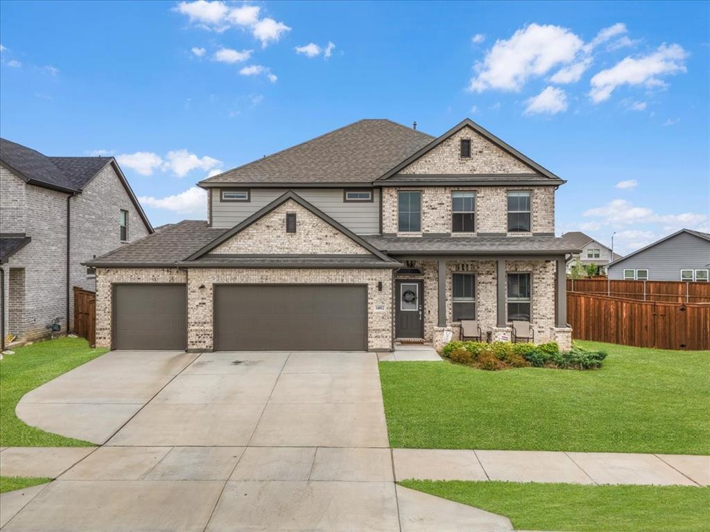 *Seller offering $5,000 concessions* Welcome to a beautifully designed home that perfectly blends modern comfort, functionality, and thoughtful upgrades—all set on a spacious lot in a highly convenient Fort Worth location. From the moment you arrive, you’ll notice the home’s inviting curb appeal, enhanced by a professionally installed exterior lighting system that adds both elegance and security. Step inside to a light-filled interior featuring an open-concept layout, soaring ceilings, and durable wood-look flooring that flows seamlessly throughout the main living areas. The heart of the home is the expansive kitchen, complete with crisp white cabinetry, sleek countertops, stainless steel appliances, subway tile backsplash, and a large island with bar seating. The kitchen opens effortlessly to the dining area and spacious living room, where large windows bring in natural light and create a warm, welcoming atmosphere. The primary suite offers a relaxing retreat with a generously sized bedroom and a spa-like bathroom featuring dual vanities, ample counter space, and a large walk-in shower. Additional bedrooms and a versatile upstairs living area provide flexibility for guests, a game room, or a home office. Step outside to enjoy one of this home’s standout features—a large backyard with double gates for easy access, ideal for storing recreational equipment, adding a pool, or simply enjoying the extra space. The positioning of the fencing closer to the front of the home maximizes usable yard space, creating a truly expansive feel. The HVAC unit is thoughtfully placed out of sight on the shaded side of the home. Located within walking distance to schools and nearby shops, this home offers the perfect balance of comfort and convenience. Residents also enjoy access to a nearby community park and pool! This is a rare opportunity to own a well-appointed home with space, style, and smart design in one of Fort Worth’s growing communities.