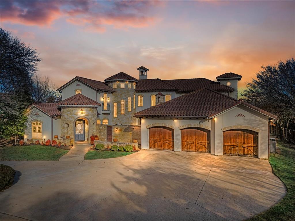 EXQUISITE, PRIVATE, RESORT LIKE, 5 BEDROOM 6 BATH, GATED, MEDITERANEAN ESTATE NESTLED ON 1.22 ACRES IN THE HEART OF SOUTHLAKE. Lifestyle inspiring one-of-a-kind home designed for entertainment w open concept floor plan, spacious indoor & outdoor living areas, multiple fireplaces, huge 1st floor media & game rooms w kitchenette, sparkling heated pool & spa. Timeless interiors throughout, high beamed ceilings, gorgeous natural lighting, grand foyer & stairway fit for royalty. Gourmet chefs kitchen w top end appliances, pot filler, double ovens, multiple sinks, 2 dishwashers, ample storage, & seemingly endless granite prep space. Magnificent master retreat boasts entry coffee bar, sitting area, magnificent spa like bath, private covered patio, & beautiful picturesque views. Secondary bedrooms are luxurious, private, ensuite. Impressive executive office w built-ins & front view. Multiple convenient utility rooms. Flexible floor plan supports multigenerational living. Well for irrigation.