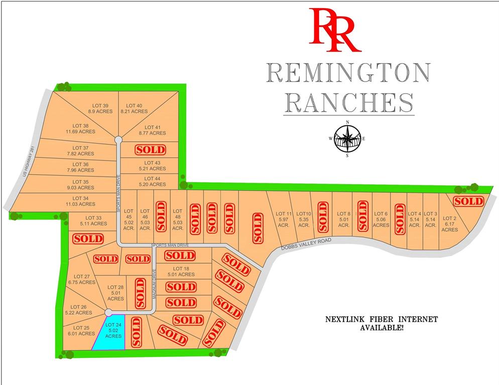 Brand new sub division with 5.02 acres of land, No HOA, horses welcome. Beautiful green fields and trees on this huge lot, just minutes from Weatherford. Barndominiums allowed, beautiful scenic trails and terrain.