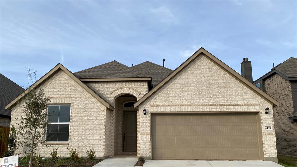 MLS# 21337523 - Built by Taft Homes - October 2026 completion ~ Welcome to 10305 Linseed Drive in Summer Crest. This popular floor plan offers 1,629 square feet with 3 bedrooms, 2 bathrooms, and a 2 - car garage. The open - concept design features soaring 10 - foot ceilings, fireplace, and extended wood - look tile throughout the main living areas. The spacious kitchen showcases upgraded granite countertops, a large center island with a single - basin sink, a mosaic herringbone tile backsplash, matte black plumbing and hardware finishes, and ample prep and storage space for everyday living and entertaining. Additional highlights include an 8 - foot wood and glass front door, modern coach lights, a covered patio, full gutters, a sprinkler system, and energy - efficient construction. Conveniently located near Chisholm Trail Parkway in Crowley ISD, this home is currently under construction with an estimated completion of October 2026.