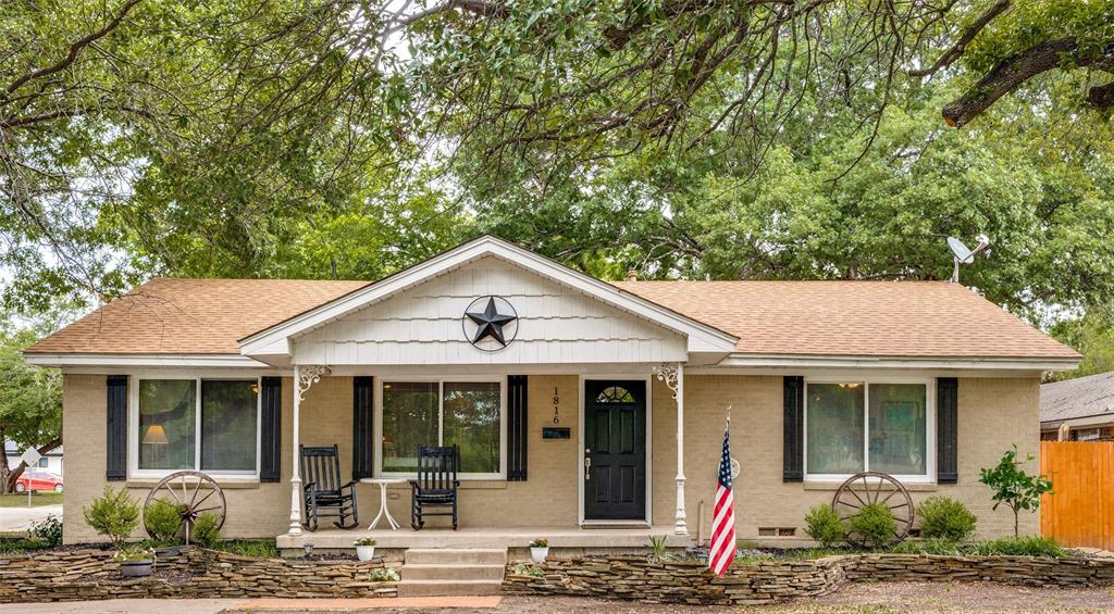 Step inside your new beginning! Discover this beautifully updated home near downtown McKinney. This bright, open concept bungalow with original hardwood floors offers two bedrooms, two baths, and a bonus room ideal for a home office, workout room, play room , or extra sleeping area.  The spacious dining area flows seamlessly into the living room where a cozy, gas log fireplace is accompanied by custom built in bookshelves creating the perfect gathering spot for family and friends. The heart of this home showcases a chef inspired kitchen complete with a grand Texas sized island topped with elegant granite countertops. Premium hardwood cabinetry, stainless steel appliances, and pantry make this space as functional as it is beautiful. The outdoor living experience truly sets this property apart. Relax on the expansive covered back porch and enjoy the park like backyard featuring thoughtfully designed landscaping, huge, shady trees, a raised-bed vegetable garden for the gardening enthusiast, a custom playset with zipline, and a convenient storage building that can also double as a play house. This exceptional home combines charm with modern conveniences and boasts a new AC and gas water heater installed in 2025. The over-sized, two car garage features two separate storage rooms with one having a deep utility sink.  This unique home is within walking distance to Murphy Park, Faubion Middle School, and Ron Poe Stadium where the McKinney Chupacabras FC soccer team plays. Also, just minutes away from the upcoming McKinney Sunset Amphitheater and all the great shops and restaurants in downtown McKinney!