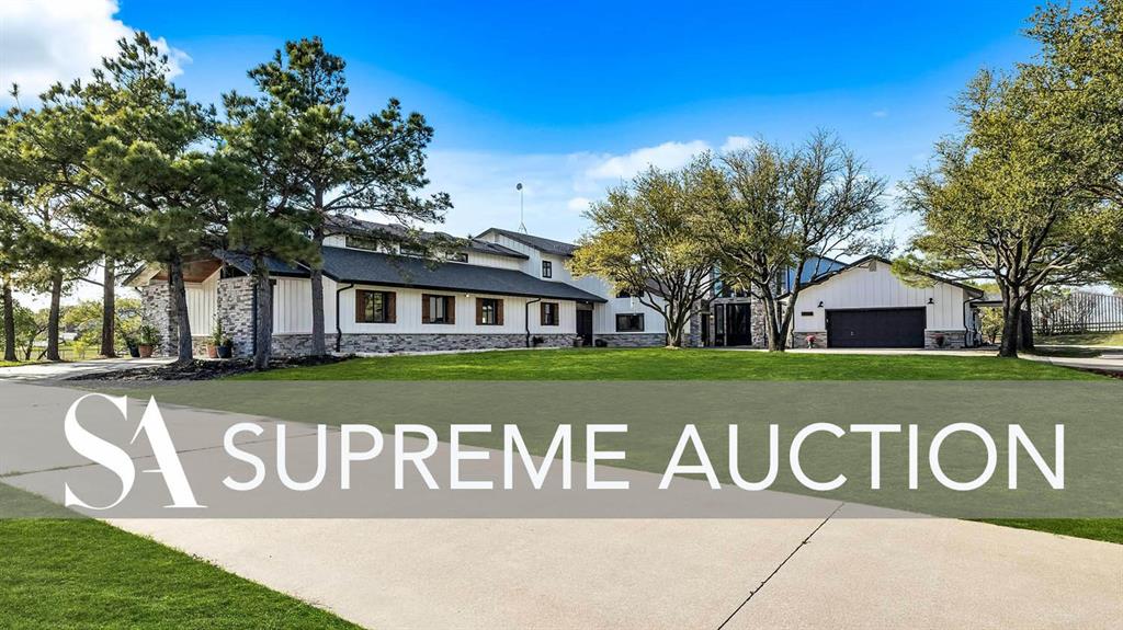 AUCTION – MAY 3RD-5TH. Newly renovated custom modern farmhouse property situated on just under 5 acres. The completely fenced property includes a pond, separate turn-out pasture, stables, workshop, and equipment barn. Multiple living areas include a Guest Apartment and Grooms or Caretakers’ quarters. Primely positioned in the heart of horse country, minutes from Ray Roberts Lake State Park and less than an hour from the Dallas, Fort Worth area. The perfect setup for discerning homeowners and ranchers to enjoy the peaceful country living of Pilot Point. A Rare Opportunity to own at YOUR price!