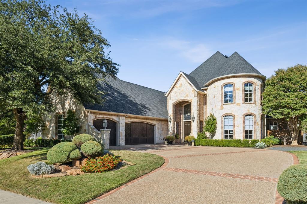 This redesigned & remodeled home sits on a desirable quiet cul-de-sac street in the beautiful guard gated Starwood neighborhood. The tranquil back yard boasts a new salt water pool and spa, with a Versailles pattern travertine patio and built in fire pit. Enjoy the new covered patio equipped with motorized screen looking out over the turf lawn and deep wooded creek lot lit at night with beautiful landscape lighting.
The home has extensive trim with beamed, back lit ceilings and paneled walls in many rooms. The kitchen features a large 10x12 walk-in panty with cabinets and floating shelves. New appliances include 48 Wolf range, 42 built in refrigerator and a Miele built in Coffee Maker.  Master bath has large Kohler steam shower with multiple shower sources and Jacuzzi jetted tub, his and her closets. In wall speakers in 7 different locations, Lutron lighting system. A 65 inch linear gas fire place in Family room. 2 walk in attic’s with lots of storage space.