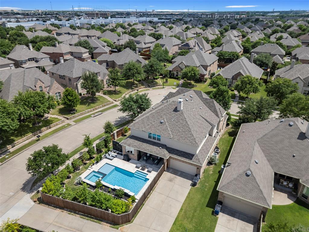 CUSTOM Highland Home with a sparkling pool & spa located on a corner lot, on a cul de sac street, in the coveted neighborhood of StarCreek of West Allen. ORIGINAL OWNER - So much pride in ownership! 6 Bedrooms, 6 full and 2 half bathrooms and 4,864 square feet of living space - this home has it all! Great home for multi-generational living with primary suite & second bedroom with ensuite bathroom on the first floor! Charming curb appeal & elevation with inviting gated front porch says 'Welcome Home'! Foyer with soaring ceilings and stunning staircase. Living room with striking stone fireplace. Gourmet kitchen with granite counters, center island, stainless steel appliances, gas cooking, coffee bar, huge walk-in pantry, & eat-in area. Large planning room off the kitchen with built-in desks & shelves - perfect for second office area. Bonus mud room with built-in storage and bench. Executive office with custom built-in cabinets and privacy French doors. Formal dining room with space for a large table and dry-bar area. Hand-scraped hardwood floors, custom wood shutters, designer lighting & lots of high-end finishes throughout this gorgeous home. Primary suite with luxury bath with dual vanities, large makeup vanity with desk, walk-in shower with dual showerheads, and walk-in closet with custom closet system. Upstairs game room & media room is an entertainer's dream, so much space for movie night, game night or watching your favorite team play. 4 additional large bedrooms upstairs - All 6 bedrooms have their own ensuite bathroom. Your own personal backyard oasis is ready for some summer fun with sparkling pool & spa, large covered patio, fire pit & yard space for pets or playtime. Enjoy the resort-style amenities that StarCreek has to offer - two community pools, clubhouse, playground, sports court, & access to Cottonwood Creek Trail. Prime location close to lots of dining, shopping and entertainment! You do NOT want to miss out on this amazing opportunity in Allen ISD!