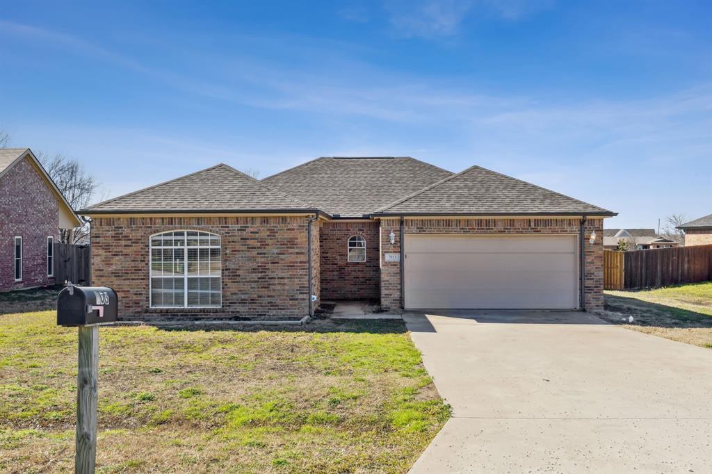 Brick home on cul-de-sac street in highly sought after Gunter ISD. Home has 4 bedrooms & 2 baths - master split from
other bedrooms. Kitchen has granite countertops, white cabinets & stainless steel appliances (dishwasher & oven).
Both bathrooms have granite countertops - master bath has walk in shower, bathroom 2 has tub shower combo & dual
sinks. Spacious living & dining area. Home has neutral colors, vinyl plank & tile floors (no carpet) large fenced yard,
covered porch & 2 car garage. Great location with easy access to Preston Road and DNT off of HWY 121 in Gunter