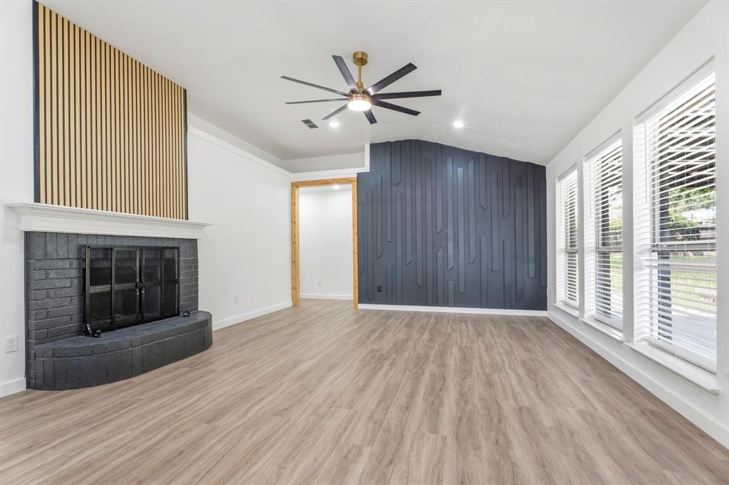 *$2500 BUYER INCENTIVE* Welcome to 6424 Twilight Cir in Fort Worth, a fully remodeled modern retreat tucked away on a quiet semi cul-de-sac lot in the established Marine Creek Hills area with NO HOA. Situated on an oversized quarter acre lot shaded by mature trees, this move-in ready home combines upgraded style, functional living, and an unbeatable North Fort Worth location just minutes from major conveniences. Inside, the open-concept layout has been completely transformed with modern finishes throughout, featuring cedar exposed beams and custom trim work, an upgraded fireplace with designer accent wall, luxury updates, and a spacious kitchen with stainless steel appliances perfect for entertaining and everyday living. The beautifully redesigned primary bathroom showcases a stunning oversized walk-in shower with premium frameless glass, while ceiling fans in every room add comfort throughout the home. Additional upgrades include a NEW HVAC system and new garage door opener, giving buyers peace of mind on major mechanical items. The large backyard offers endless possibilities for outdoor living, play space, future pool plans, or simply enjoying the privacy and shade provided by the mature trees. Located within EMISD and near Creekview Middle School and Chisholm Trail High School, the property also offers quick access to Loop 820, Highway 287, and I-35W for an easy commute into Downtown Fort Worth, Alliance Town Center, Lockheed Martin, BNSF Railway headquarters, and the rapidly growing Alliance business corridor. Residents will enjoy proximity to everyday conveniences including H-E-B, Walmart, Costco, Target, Eagle Mountain Lake, popular dining, retail shopping, fitness centers, coffee shops, and entertainment options throughout North Fort Worth. Homes in this neighborhood rarely offer this level of finish, lot size, and modern design without HOA restrictions, making this home a standout opportunity for buyers seeking style, space, and convenience all in one.