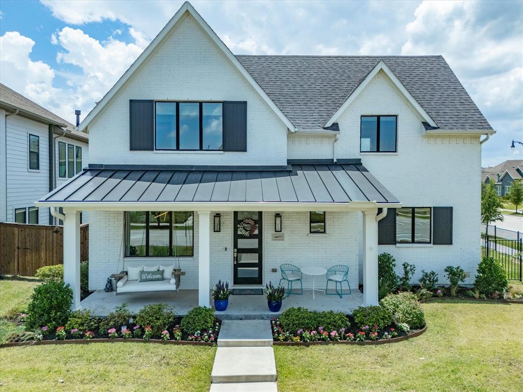Built by Village Homes in 2020, this move-in ready 3-bedroom, 2.5-bath home blends stylish upgrades with modern comfort in the heart of Walsh Ranch. Charming curb appeal welcomes you with gas lanterns, a covered front porch, and a classic porch swing. Inside, the open-concept floor plan features fresh interior paint, upgraded kitchen cabinetry extending to the ceiling, a butler’s pantry with wine fridge, built-in speakers, and a high-end UniFi Mesh Wi-Fi system providing enterprise-grade internet connectivity throughout the home. The owner’s suite offers new carpet, dual vanities, a supersized walk-in shower, and a customized closet system. The oversized rear-entry garage includes an electric vehicle charging outlet plus additional space for storage. Outdoor living features a spacious yard and an entertainer’s patio setup that conveys with the property, including the outdoor TV, grill, gas fire pit, and patio chairs. This truly turnkey home also includes the washer, dryer, kitchen refrigerator, wine fridge, security cameras, and front porch swing. Additional smart-home features include Nest thermostats and a Rachio sprinkler controller. Located just one block from Crescent Park playground and Walsh Elementary School. Residents enjoy access to Walsh’s lifestyle amenities, including two resort-style pools, a fitness center with group classes, on-site daycare, maker space, extensive hiking and biking trails, multiple parks and playgrounds, tennis, sand volleyball and basketball courts, dog park, community garden, and a lake with fishing dock. A vibrant calendar of community events creates a true neighborhood atmosphere. HOA dues include front lawn maintenance, 2 Gbps internet service, and full access to neighborhood amenities. Zoned to Aledo ISD.